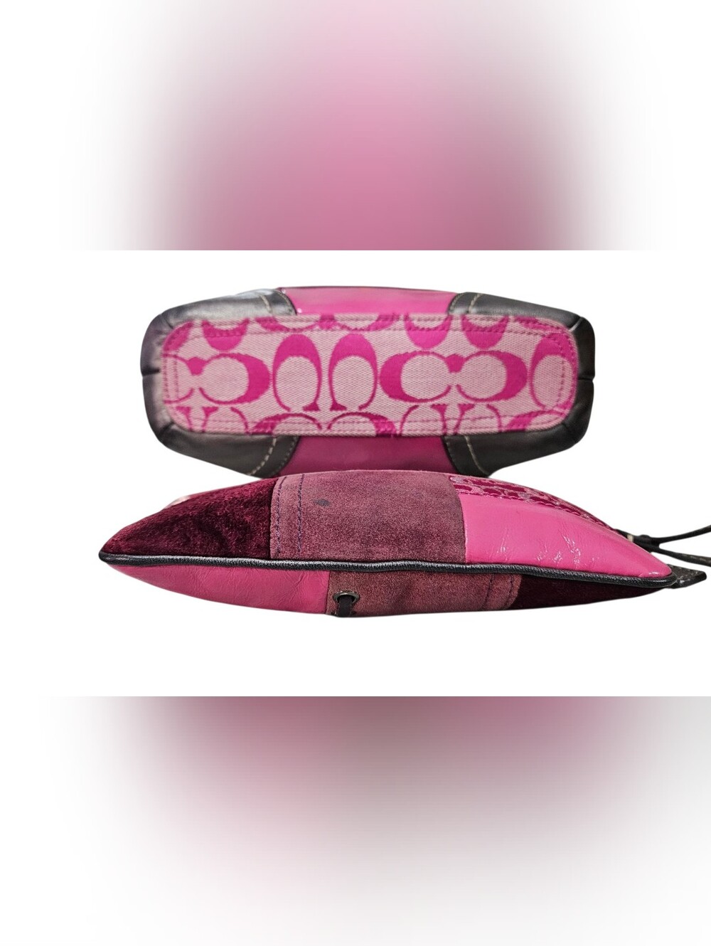 Coach Patchwork Shoulder Bag in Pink and Silver - Picture 7 of 14